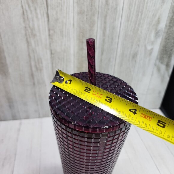 Starbucks Studded Berry Plum Grid Disco Tumbler Holiday Cold Cup 24 oz - Picture 10 of 10